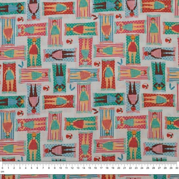 Summer Prints Cotton Fabric, Sunbakers- Width 112cm