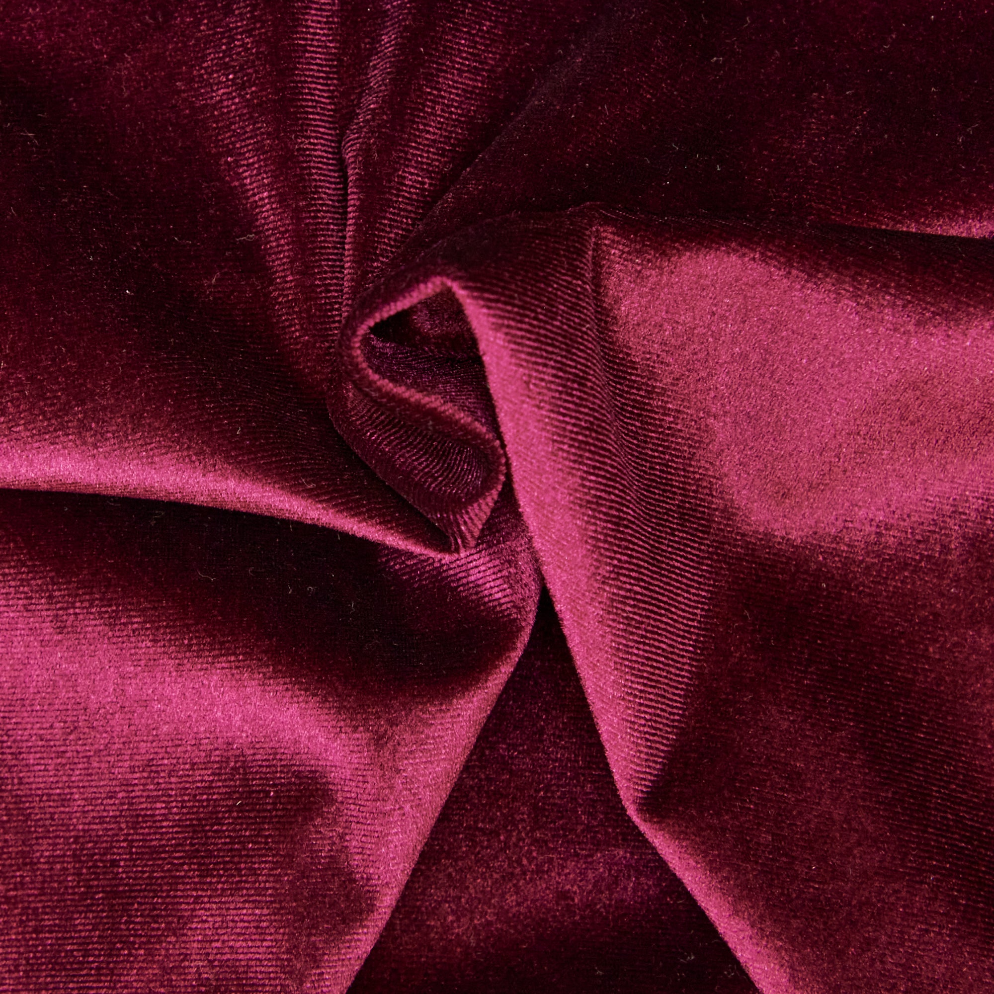 Stretch Velvet Fabric, Maroon- 150cm