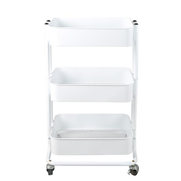 Makr 3-Tier Trolley, White- 42.7cm x 35.5cm x 75.9cm