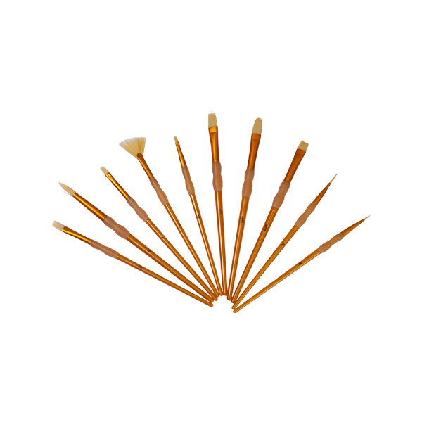Makr Art Bristle Brush Set, Gold- 10pc