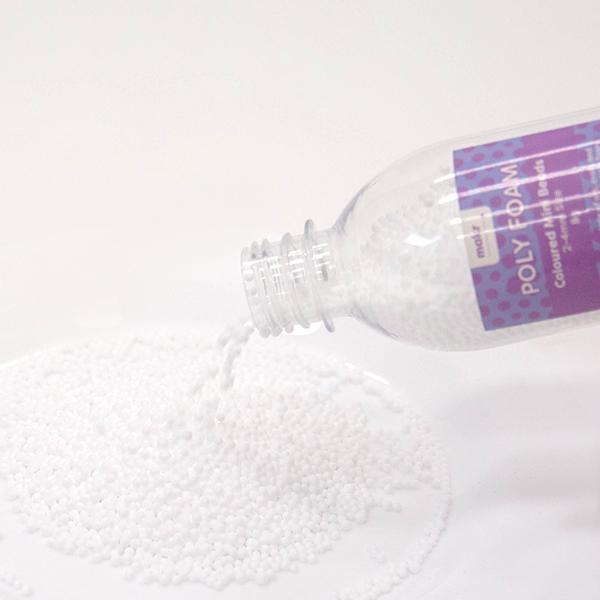 Makr Polyfoam Mini Beads, White- 2-4mm