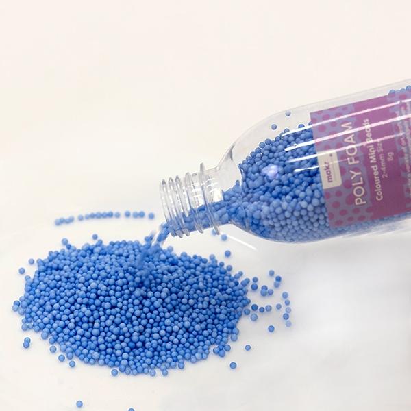 Makr Polyfoam Mini Beads, Light Blue- 2-4mm