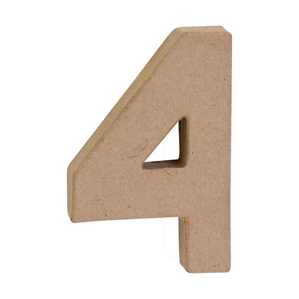 Makr Paper Mache, Small Numeral 4- 4"