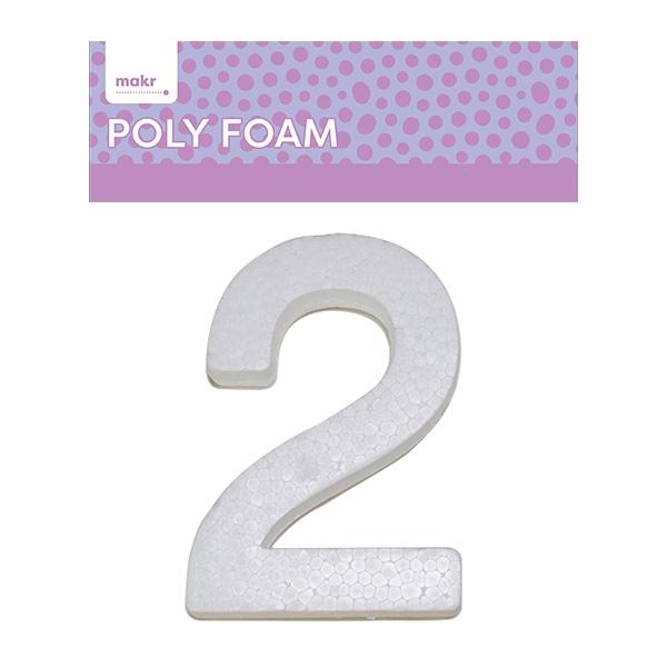 Makr Polyfoam, Large Numeral 2- White