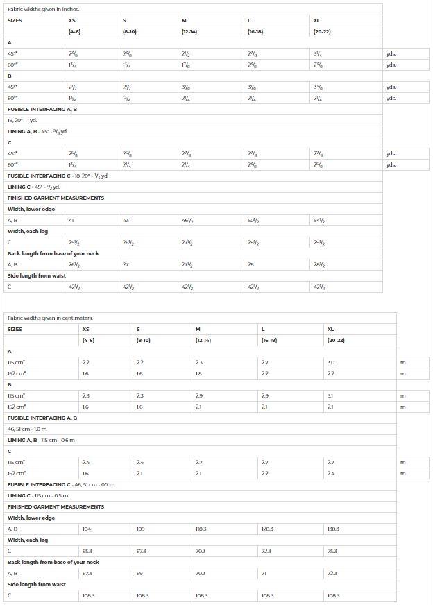 Vogue Pattern V1642
Misses' Top and Pants Y(XS-S-M)