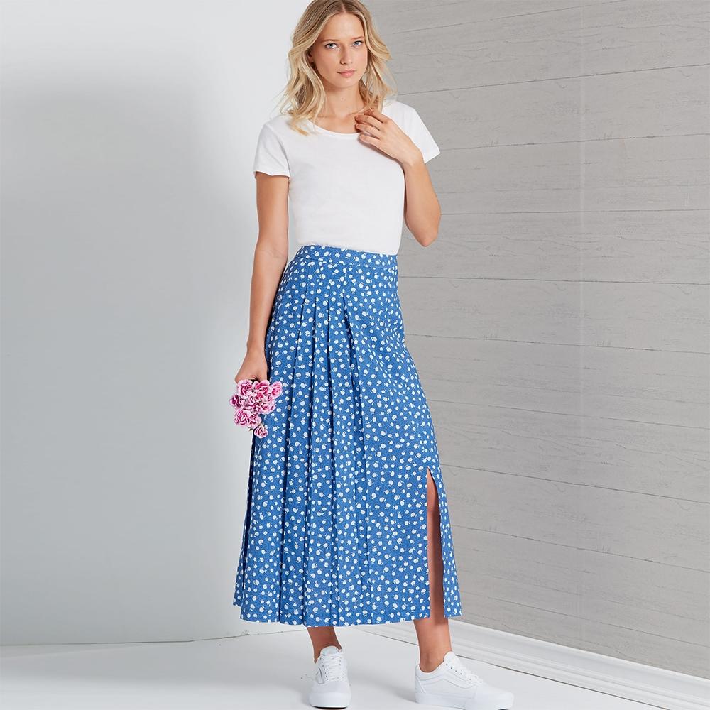 Newlook Pattern N6659 Misses' Pleated Skirt With Or Without Front Slit  Opening