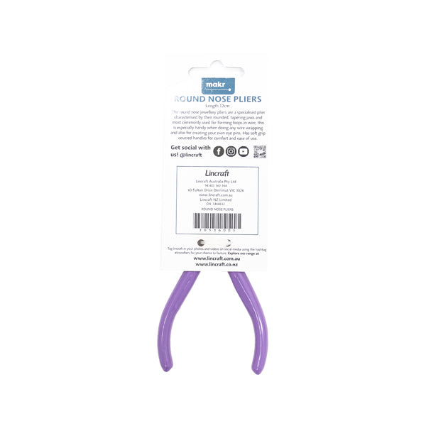 Makr Round Nose Pliers, Purple- 12cm