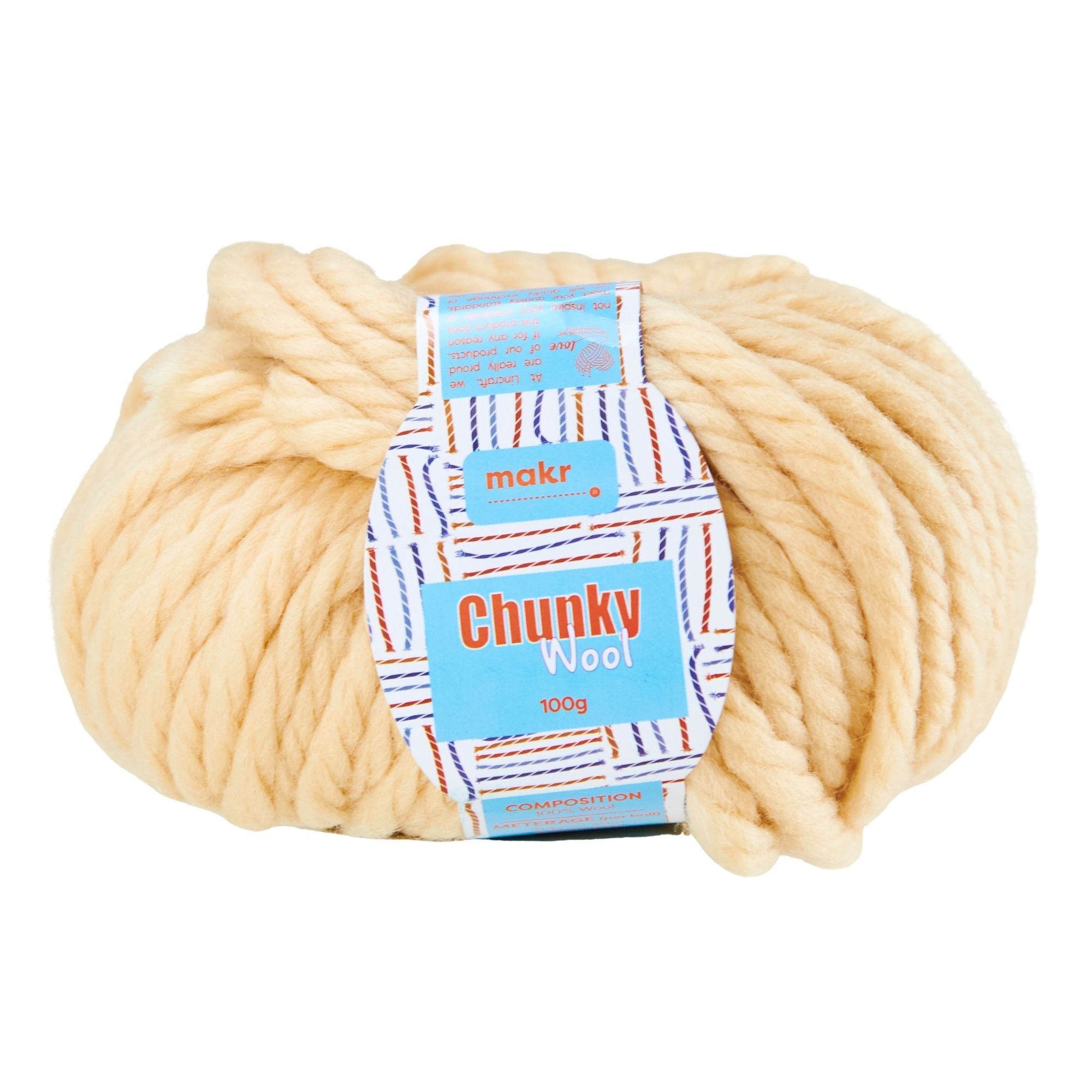 Makr Chunky Wool Crochet & Knitting Yarn, Lambswool- 100g – Lincraft New  Zealand