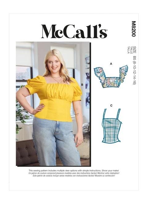 McCalls Sewing Pattern 8180 (A5) - Misses Tops