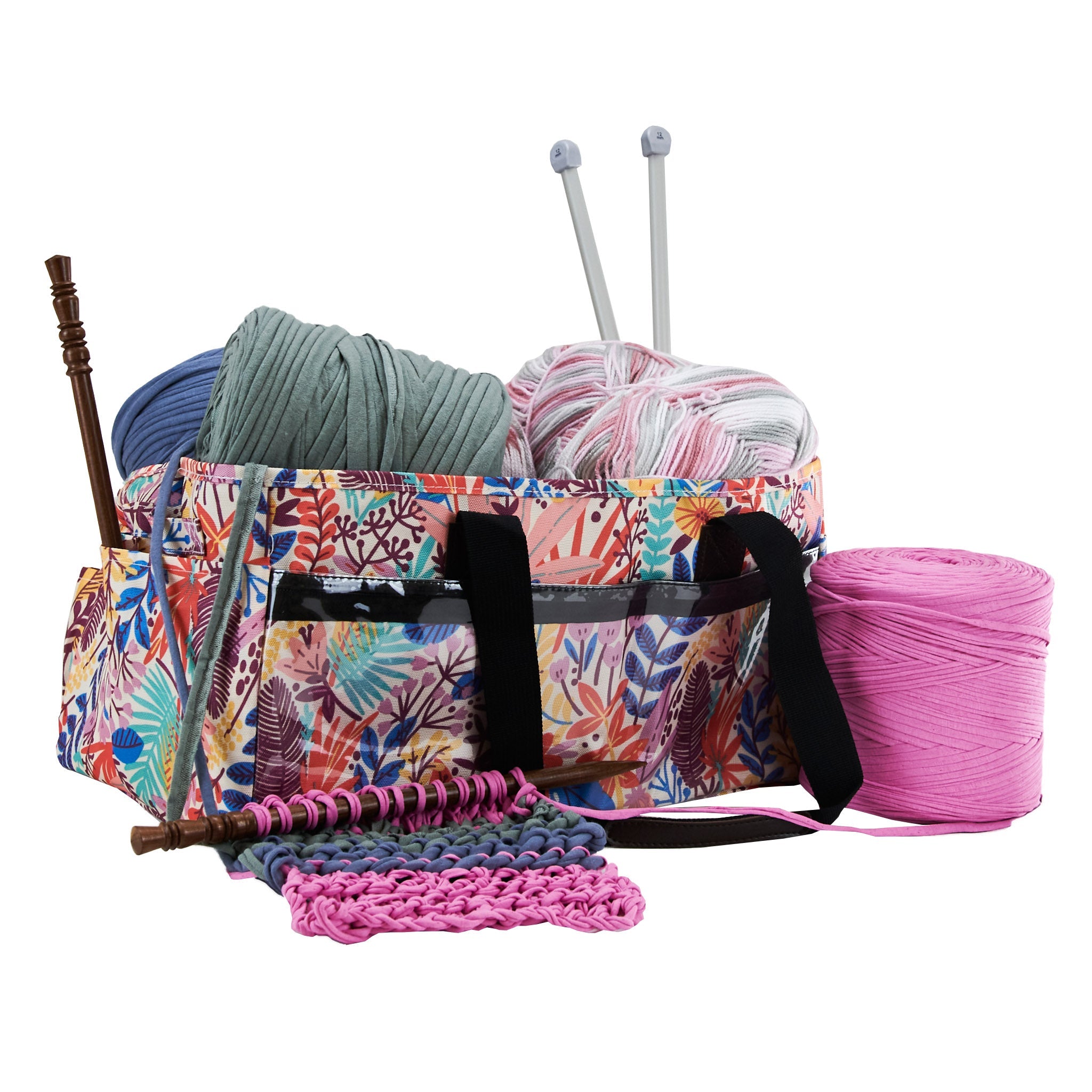 Knitting Storage Bag, Bright Fern- 28x28x33cm – Lincraft New Zealand
