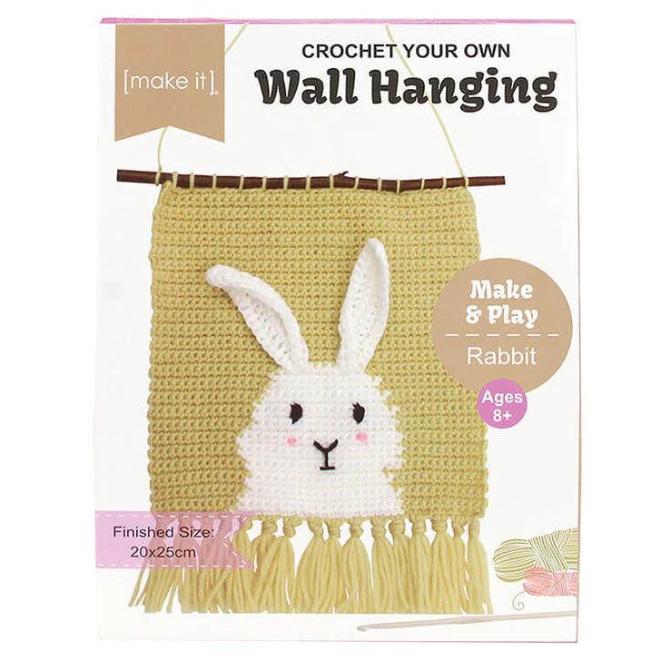 Make & Play 3D Wall Hangings Crochet Kit, Rabbit 23x25cm Lincraft