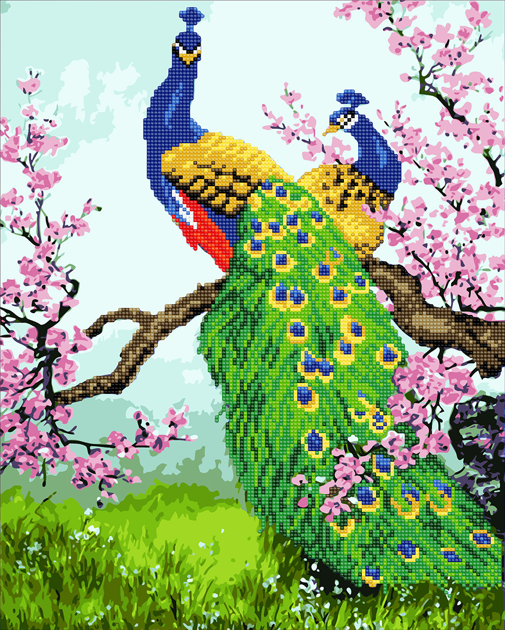 Makr Diamond Art Paint Set, Peacocks- 47cmx57cm - Main Image