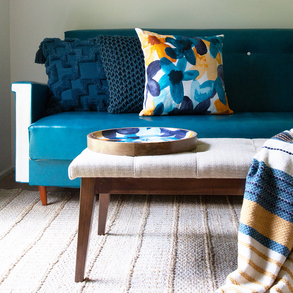 Fletcher Cushion, Teal- 50x50cm