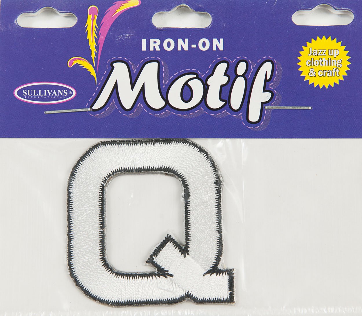 Iron On Motif Letter Q, White - 45mm - Sullivans