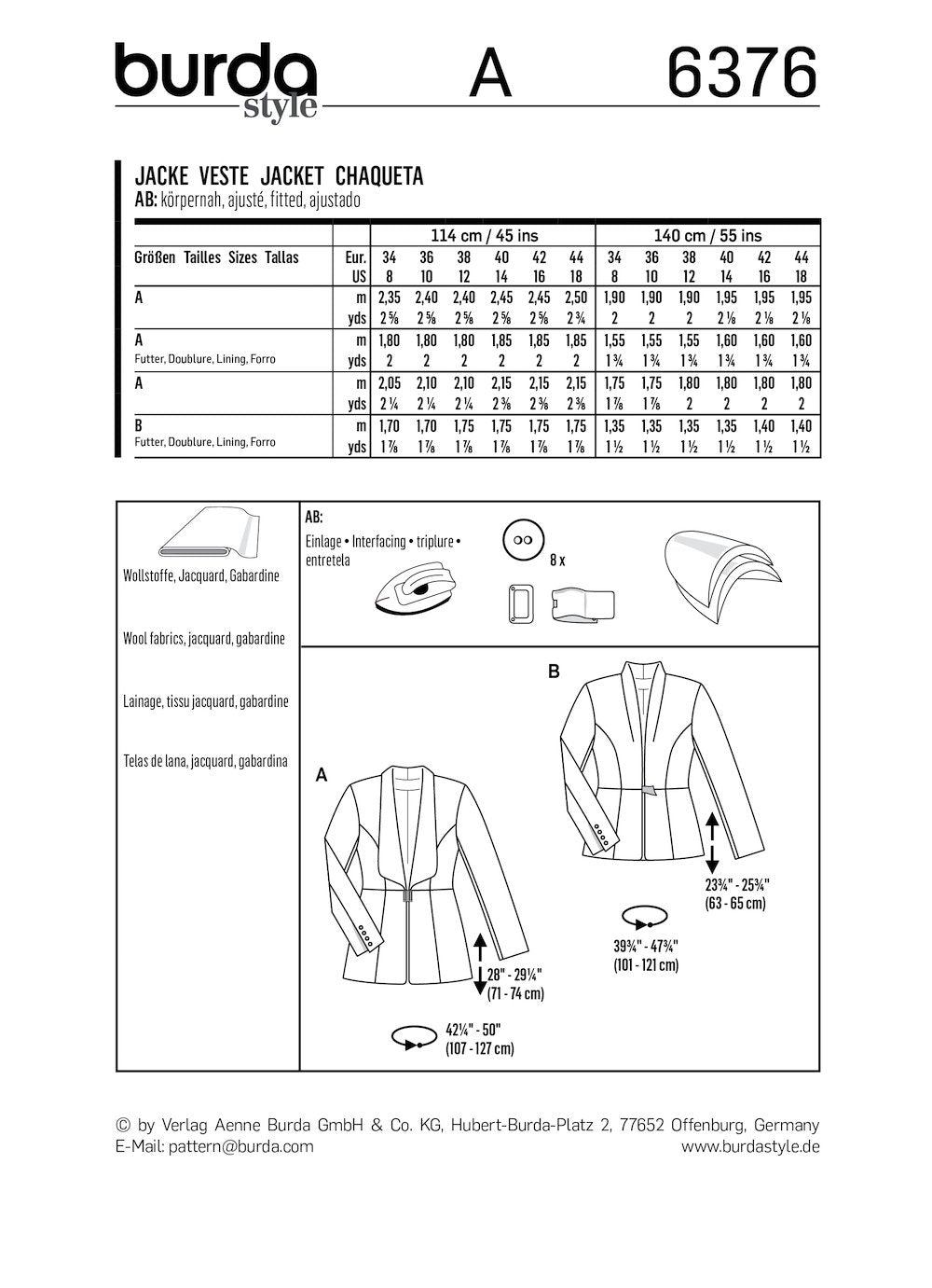 Burda Pattern B6376 (8-18)
