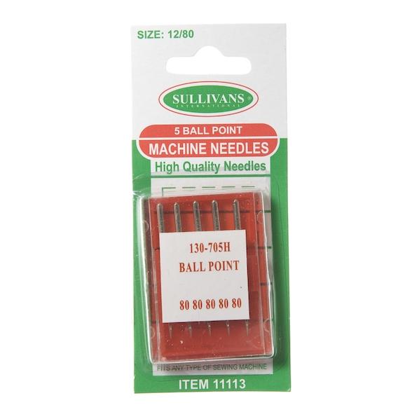 Sullivans Machine Needles, Ball Point- 12/80