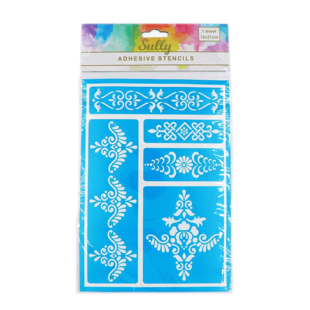 Sullivans Adhesive Stencils, Borders- 15x21cm