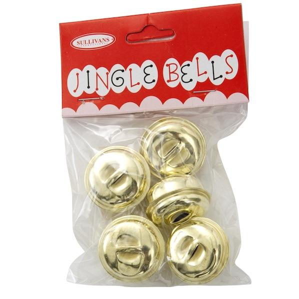 Sullivans Jingle Bells, Gold 25mm- 5pc