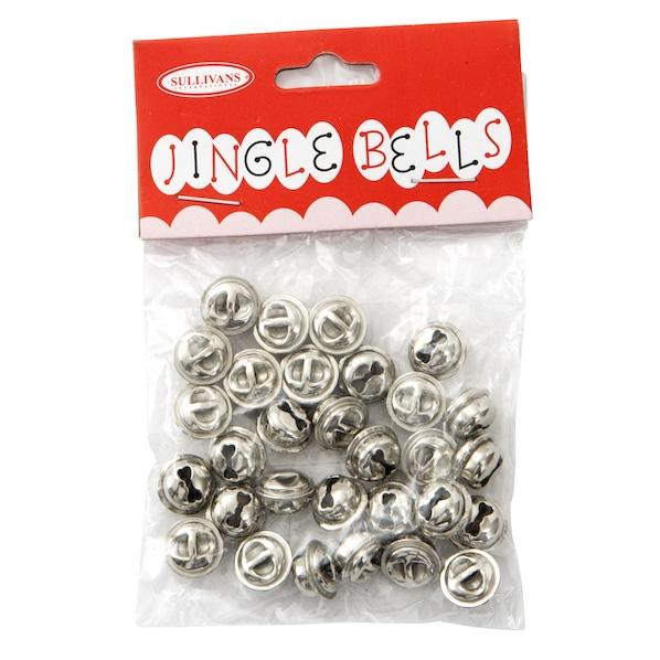 Sullivans Jingle Bells, Silver 10mm- 30pc