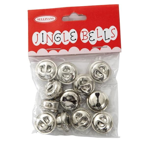 Sullivans Jingle Bells, Silver 18mm- 12pc