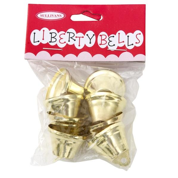 Sullivans Liberty Bells, Gold 25mm- 8pc