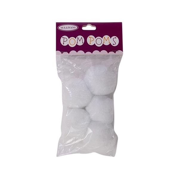 Sullivans Pom Poms, White