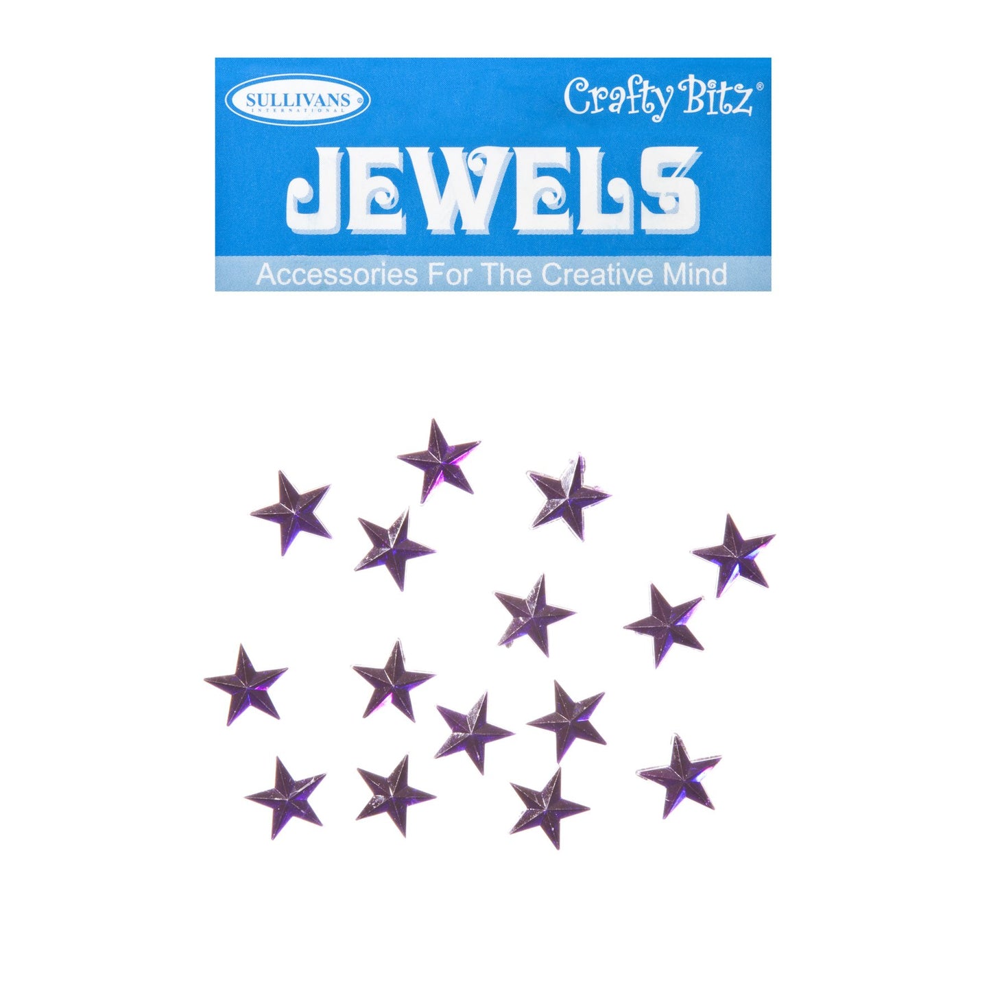 Crafty Bitz Jewels, Star Purple- 15pc