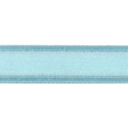 Sullivans Ribbon Organza, Light Blue Satin Edge and Silver Thread- 25mm
