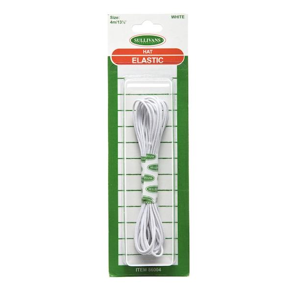 Sullivan Hat Elastic, White- 4m