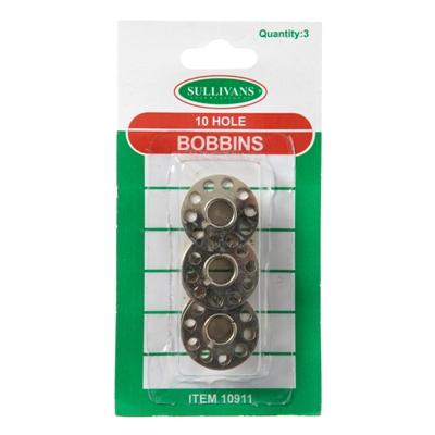 Sullivans Metal 10 Hole Bobbin- 3 Pack
