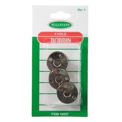 Sullivans Singer Metal 4 Hole Bobbins- 3pk
