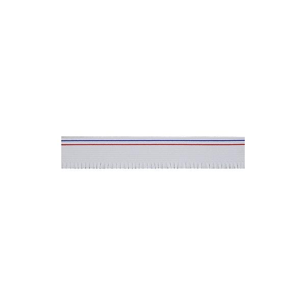 Sullivans Elastic, White / Navy & Red Stripe- 25 mm