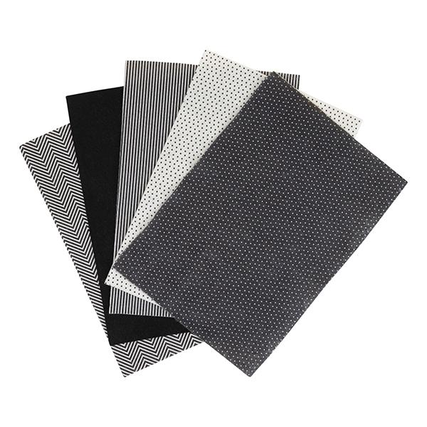 Arbee Printed Felt Sheets, Black Patterns- 12pk