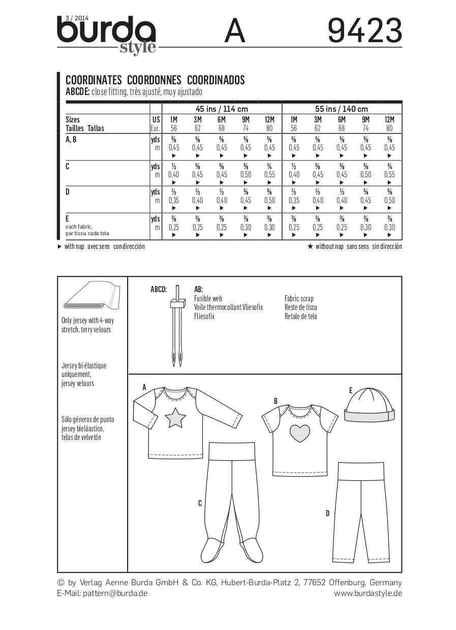 Burda Pattern 9423 (1M-12M)