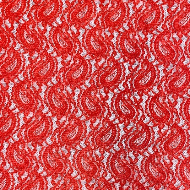 Lace Fabric, Red Lotus- 150cm