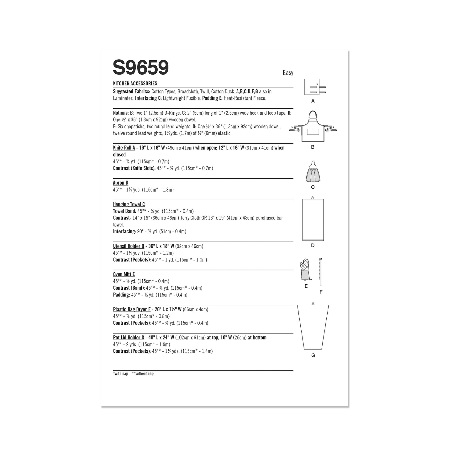 Simplicity Pattern S9659 Kitchen Home Decor