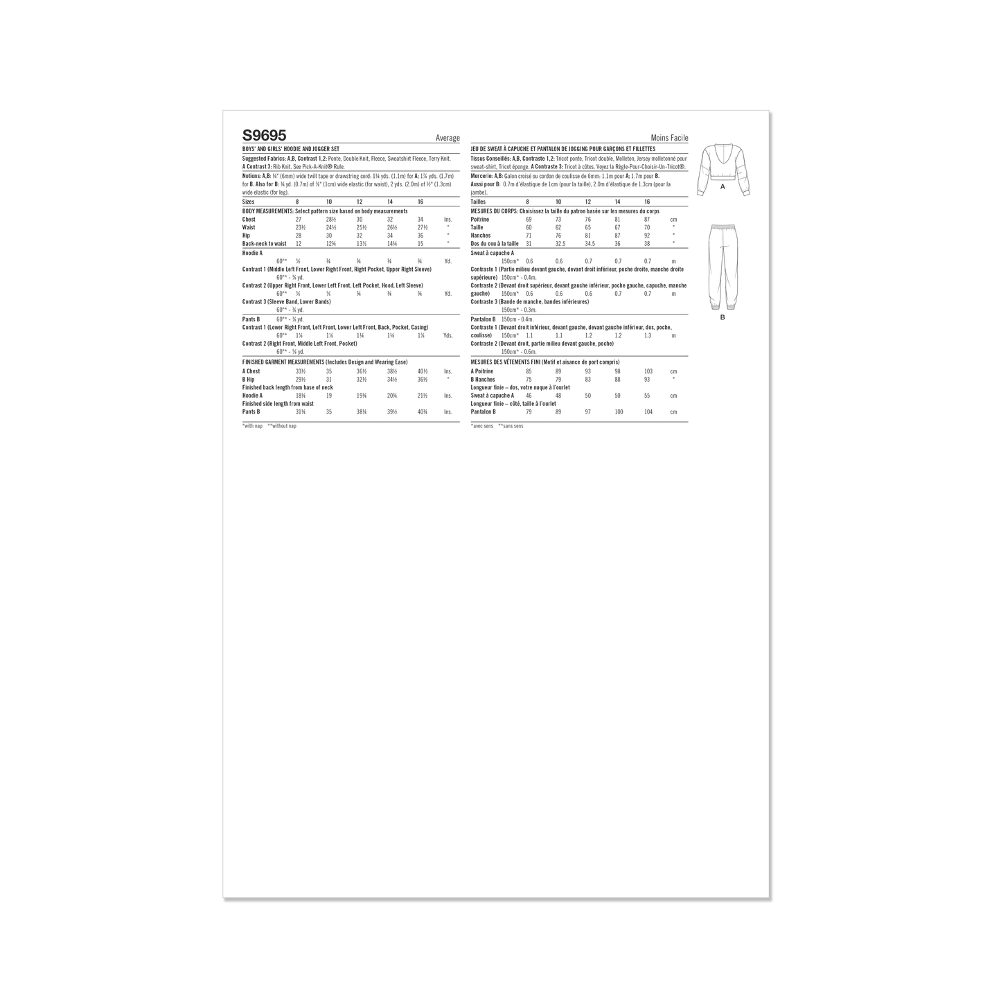 Simplicity Pattern S9695 Girl/Boy Sportswear