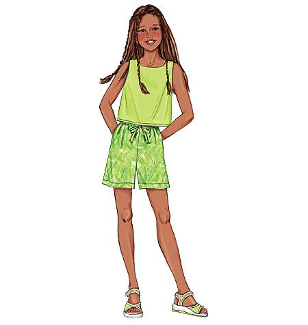 Butterick Pattern B3860 Girls'/Girls' Plus Top, Dress, Shorts & Pants