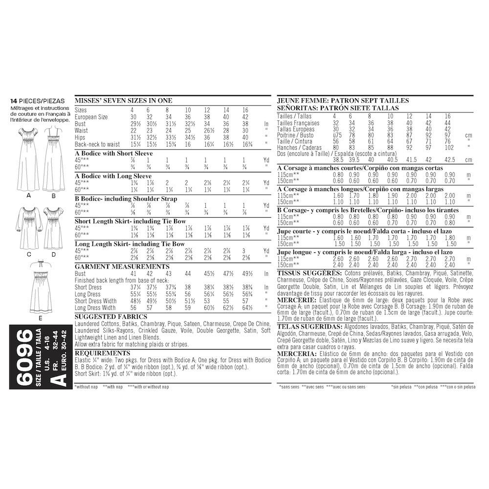 Newlook Pattern 6096 Misses' Dresses