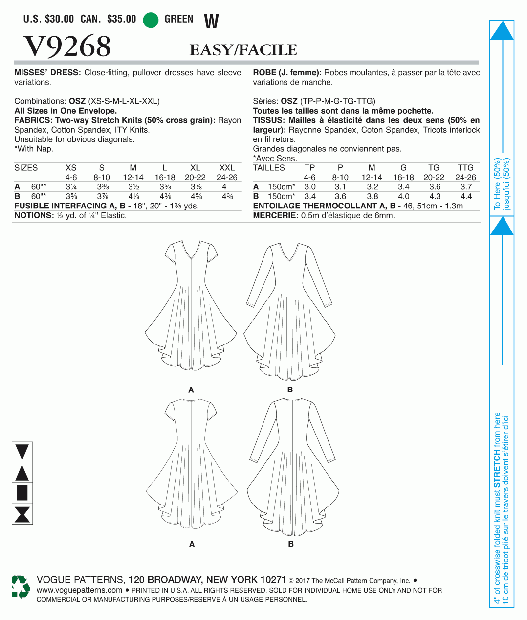 Vogue Pattern V9268 All Sizes in One Envelope
