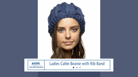 #3090 Ladies Cable Beanie with Rib Band