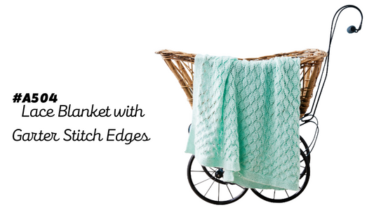 A504 Lace Blanket with Garter Stitch Edges