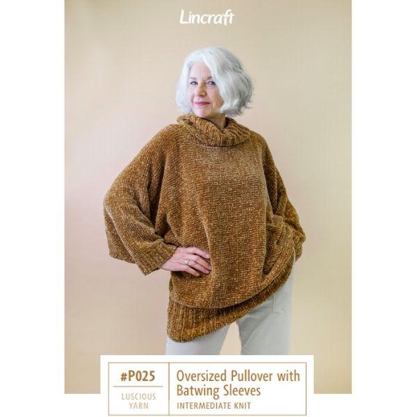 P025 Oversized Pullover with Batwing Sleeves