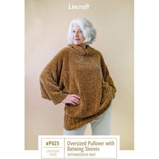 P025 Oversized Pullover with Batwing Sleeves