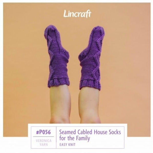 P056 Seamed Cabled House Socks for the Family
