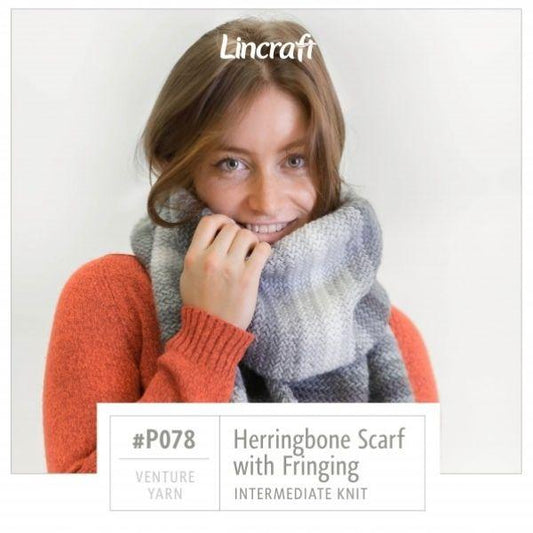 P078 Herringbone Scarf with Fringing