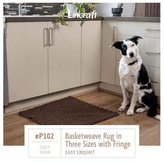 P102 Basketweave Rug in Three Sizes with Fringe