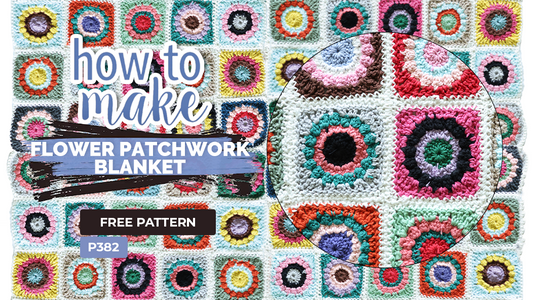 P382 Flower Patchwork Blanket