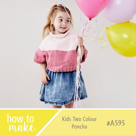 A595 Kids Two Colour Poncho