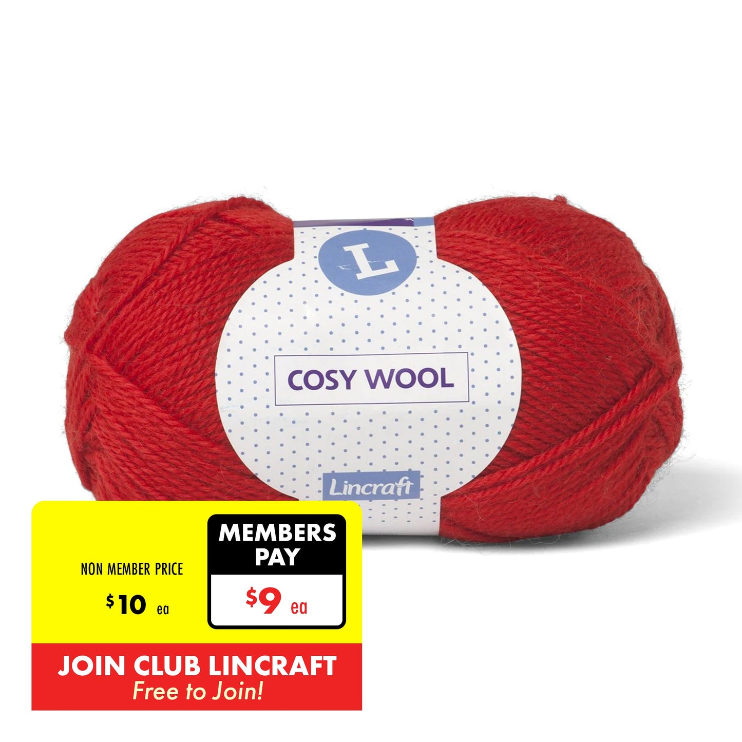 Lincraft Cosy Wool Crochet & Knitting Yarn 8ply, 100g Wool Yarn